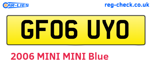 GF06UYO are the vehicle registration plates.