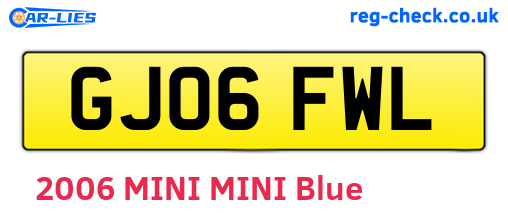 GJ06FWL are the vehicle registration plates.