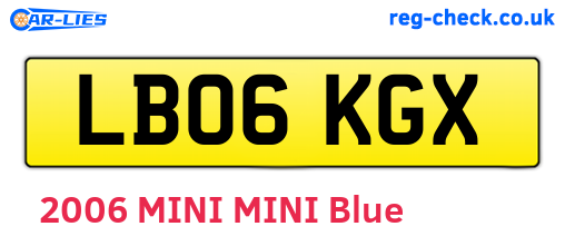 LB06KGX are the vehicle registration plates.