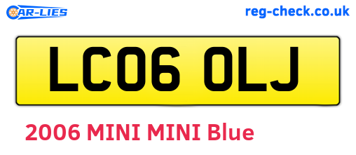LC06OLJ are the vehicle registration plates.