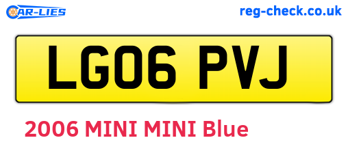 LG06PVJ are the vehicle registration plates.