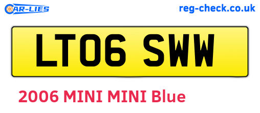 LT06SWW are the vehicle registration plates.
