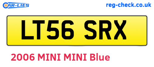 LT56SRX are the vehicle registration plates.