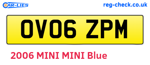 OV06ZPM are the vehicle registration plates.