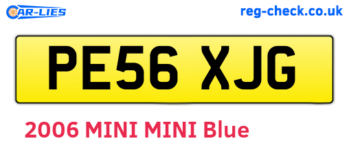 PE56XJG are the vehicle registration plates.