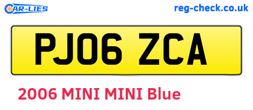 PJ06ZCA are the vehicle registration plates.