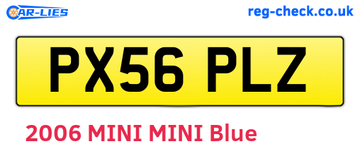 PX56PLZ are the vehicle registration plates.