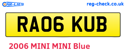 RA06KUB are the vehicle registration plates.
