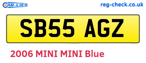 SB55AGZ are the vehicle registration plates.