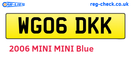 WG06DKK are the vehicle registration plates.