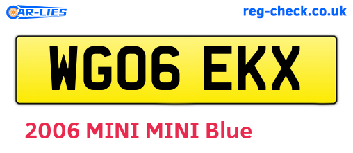 WG06EKX are the vehicle registration plates.
