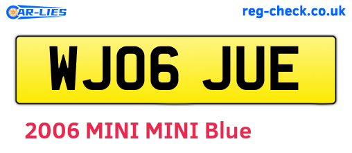WJ06JUE are the vehicle registration plates.