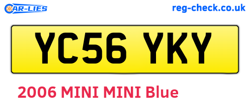 YC56YKY are the vehicle registration plates.