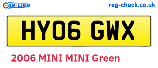 HY06GWX are the vehicle registration plates.