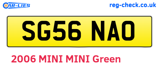 SG56NAO are the vehicle registration plates.