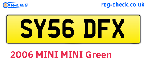 SY56DFX are the vehicle registration plates.