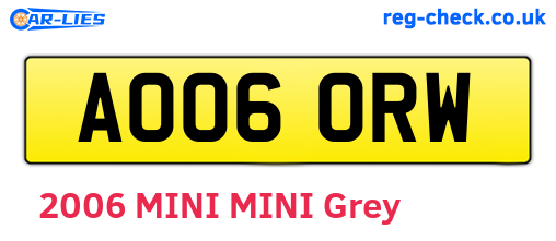 AO06ORW are the vehicle registration plates.