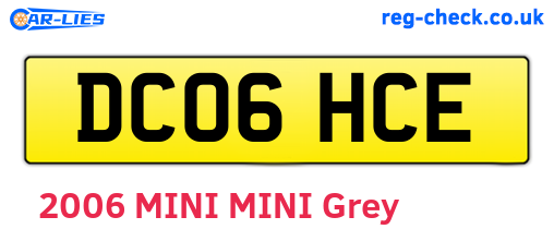 DC06HCE are the vehicle registration plates.
