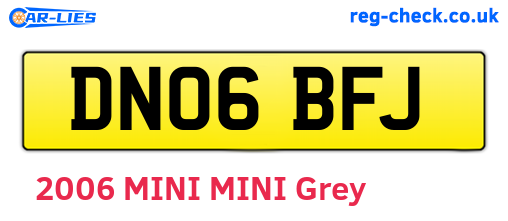 DN06BFJ are the vehicle registration plates.