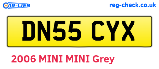 DN55CYX are the vehicle registration plates.