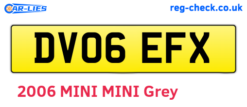 DV06EFX are the vehicle registration plates.