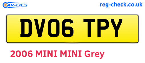 DV06TPY are the vehicle registration plates.