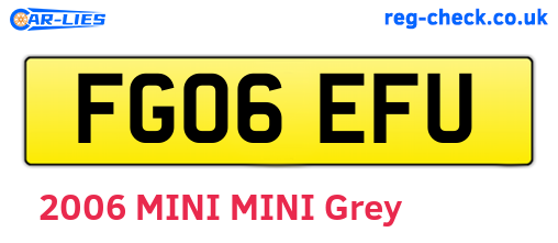 FG06EFU are the vehicle registration plates.