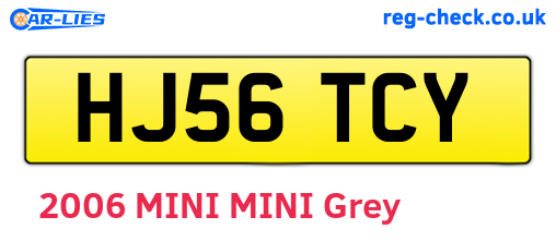 HJ56TCY are the vehicle registration plates.