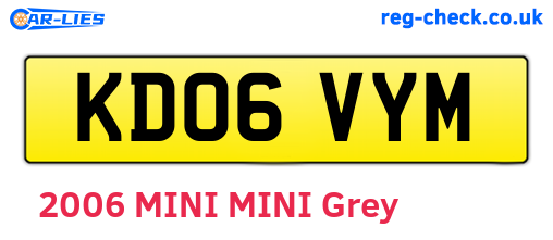 KD06VYM are the vehicle registration plates.