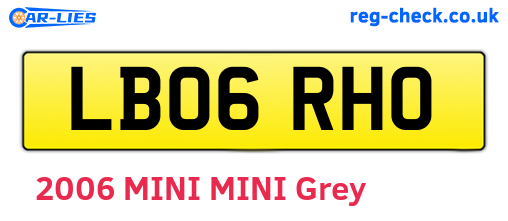 LB06RHO are the vehicle registration plates.