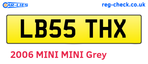 LB55THX are the vehicle registration plates.