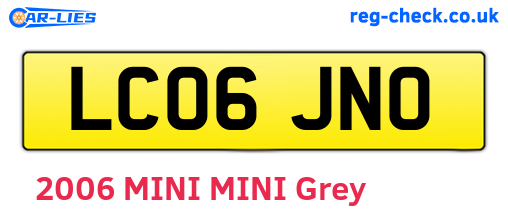 LC06JNO are the vehicle registration plates.