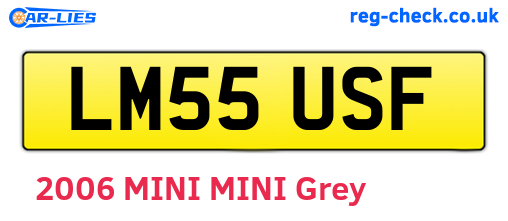 LM55USF are the vehicle registration plates.