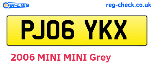 PJ06YKX are the vehicle registration plates.