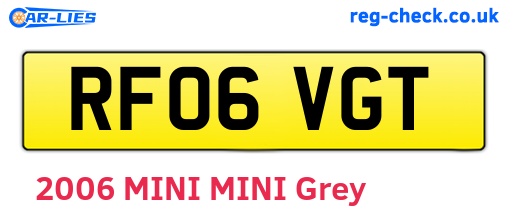 RF06VGT are the vehicle registration plates.