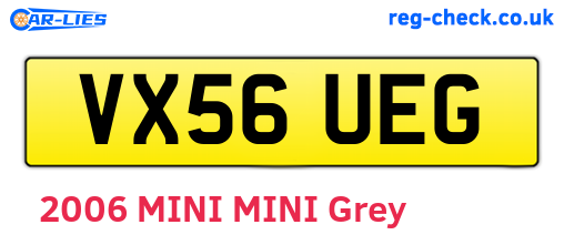 VX56UEG are the vehicle registration plates.
