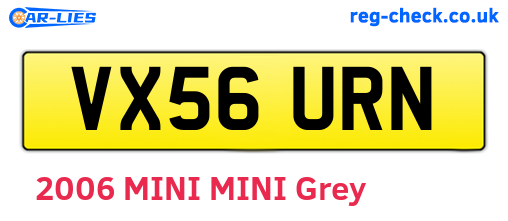 VX56URN are the vehicle registration plates.