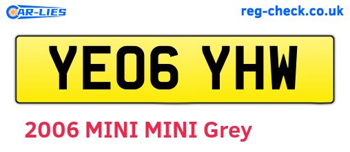 YE06YHW are the vehicle registration plates.
