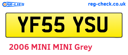 YF55YSU are the vehicle registration plates.