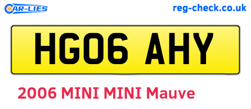 HG06AHY are the vehicle registration plates.