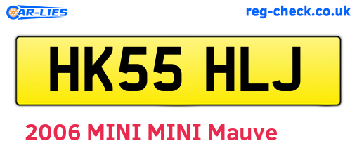 HK55HLJ are the vehicle registration plates.