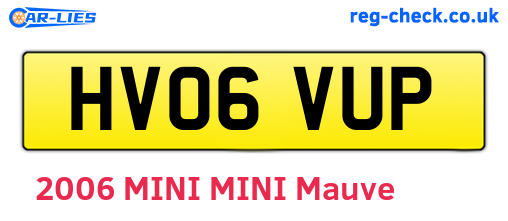 HV06VUP are the vehicle registration plates.