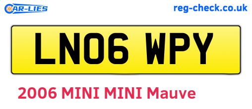 LN06WPY are the vehicle registration plates.