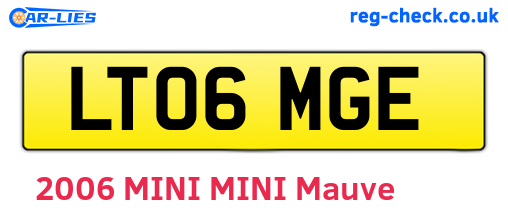 LT06MGE are the vehicle registration plates.