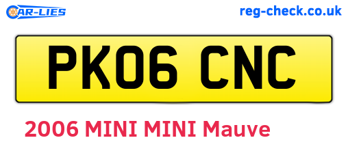PK06CNC are the vehicle registration plates.