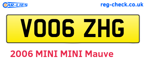 VO06ZHG are the vehicle registration plates.