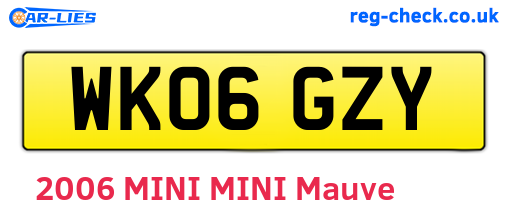 WK06GZY are the vehicle registration plates.