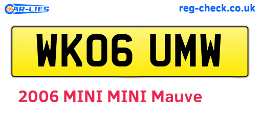 WK06UMW are the vehicle registration plates.