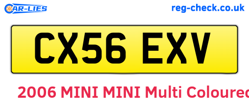 CX56EXV are the vehicle registration plates.