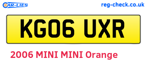 KG06UXR are the vehicle registration plates.